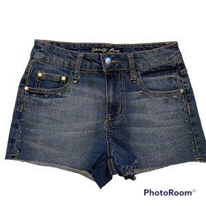 NWOT Celebrity Pink Original Denim Spiked Dark Un-cuffed Jean Short Shorts